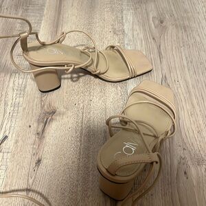 Nude strappy heel! Barely worn!